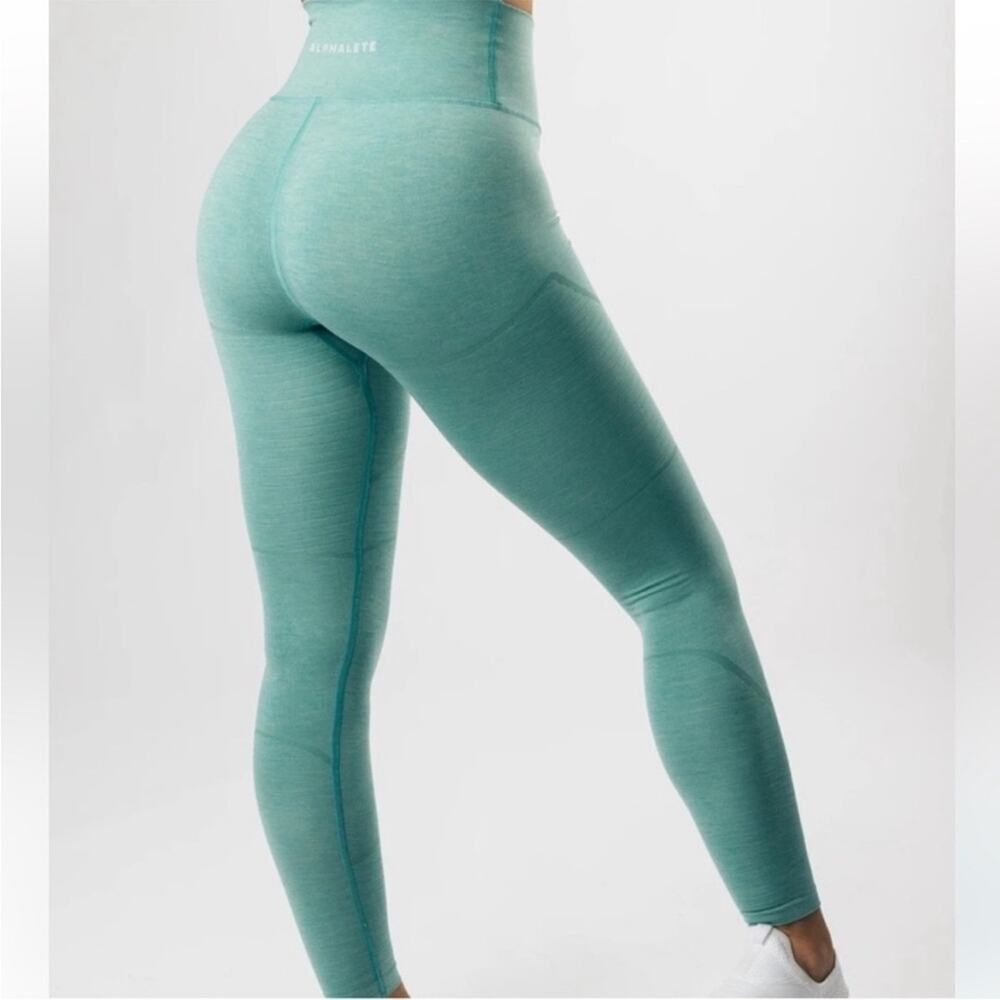 Alphalete OG‎ Revival Leggings Sz M Jade Green High Rise Compression Gym Workout